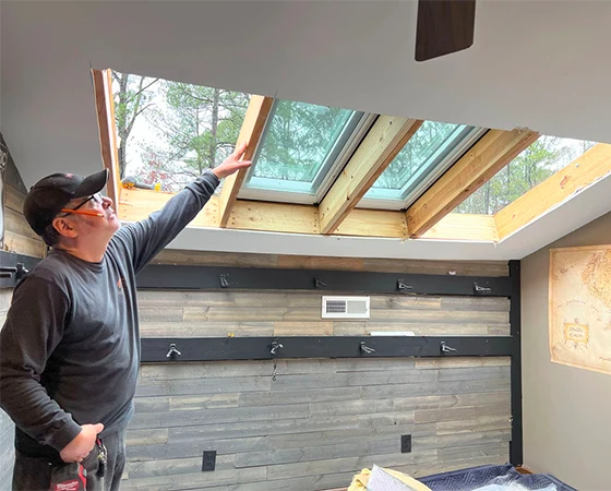 Skylight Installer Showing The Install Process